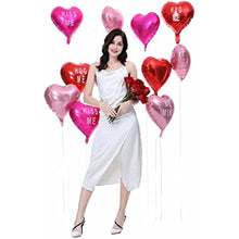 Load image into Gallery viewer, 12 pcs Heart Balloons,18" Foil Love Balloons Mylar Balloons, XOXO LOVE SWEET BE MINE heart balloons Valentines Day Decorations Balloons for Valentines Day,Propose Marriage,Wedding Party,Wedding Décor Anniversary Backdrop & Birthday Party Supplies (TEXT HE