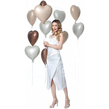 Load image into Gallery viewer, 24 pcs Boho Heart Balloons 18" Foil Love Balloons Blush Nude Dusty Brown White Sand Balloons for Valentines Day Propose Marriage Wedding Anniversary Backdrop Birthday Party Supplies (Boho)