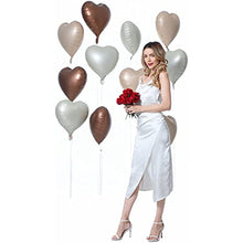 Load image into Gallery viewer, 24 pcs Boho Heart Balloons 18" Foil Love Balloons Blush Nude Dusty Brown White Sand Balloons for Valentines Day Propose Marriage Wedding Anniversary Backdrop Birthday Party Supplies (Boho)