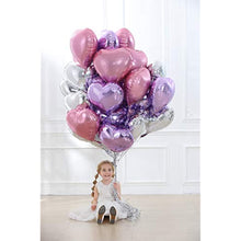Load image into Gallery viewer, 12 pcs Heart Shape Balloon Purple, Pink, Silver Heart Shape Balloon Love Balloon 18 inch inch for Wedding Baby Shower Birthday Valentine's Day Party Supplies (love-12pcs-heart-balloon)