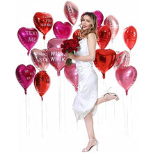 Load image into Gallery viewer, 18 pcs Heart Balloons 18" Foil Love Balloons with Letter Mylar Balloons heart balloons for Valentines Day Propose Marriage Wedding Anniversary Backdrop Birthday Party Supplies (Red+Pink+RSG)