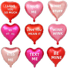 Load image into Gallery viewer, 18 pcs Heart Balloons 18" Foil Love Balloons with Letter Mylar Balloons heart balloons for Valentines Day Propose Marriage Wedding Anniversary Backdrop Birthday Party Supplies (Red+Pink+RSG)