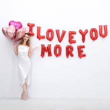 Load image into Gallery viewer, 16 Inch I LOVE YOU Alphabet Letters Foil Balloons Set for Valentines Day,Propose Marriage,Wedding Party,Anniversary Backdrop Party Supplies for her,girlfriend (I Love You More(Red))