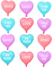 Load image into Gallery viewer, 18 pcs Heart Balloons 18" Foil Love Balloons with Letter Mylar Balloons heart balloons for Valentines Day Propose Marriage Wedding Anniversary Backdrop Birthday Party Supplies (Red+Pink+RSG)