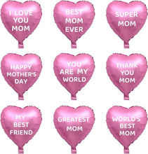 Load image into Gallery viewer, 18 Pcs Mother’s Day Party Balloons Kit Decorations 16 inch Foil Balloon Set Happy Mother's Day Best Mom Balloon Set Heart Shape Set Decoration for Mother's Day Decoration (ROSE GOLD PINK)