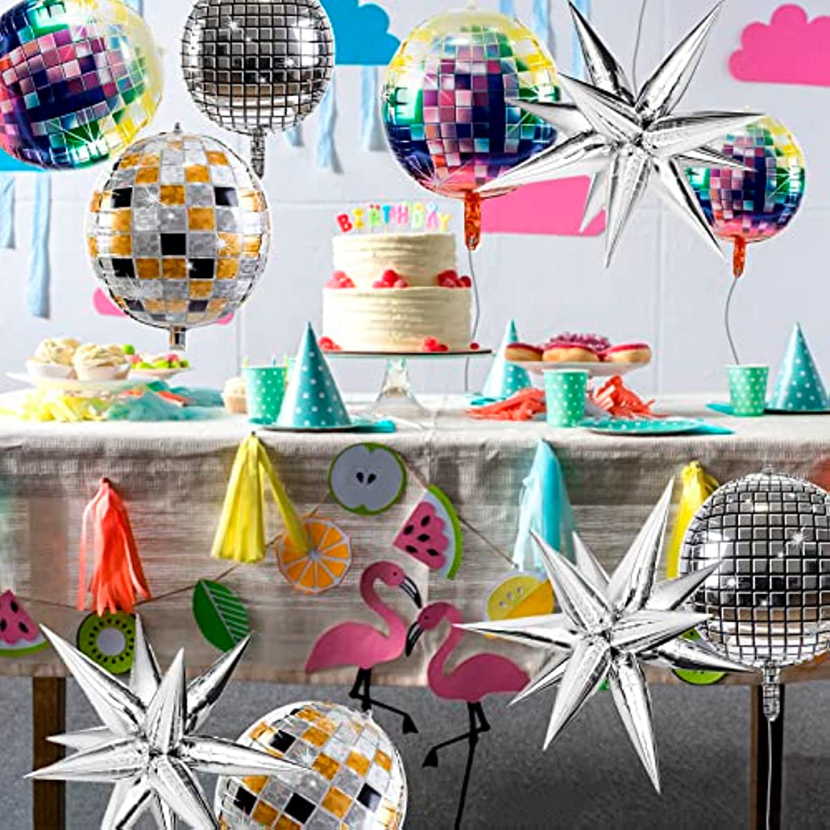 12 PCS Disco Ball Balloons, 22 inches Explosion Star Foil Balloons for –  Giga Gud