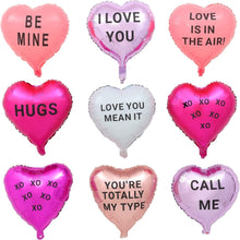 Load image into Gallery viewer, 18 pcs Heart Balloons 18" Foil Love Balloons with Letter Mylar Balloons heart balloons for Valentines Day Propose Marriage Wedding Anniversary Backdrop Birthday Party Supplies (Red+Pink+RSG)