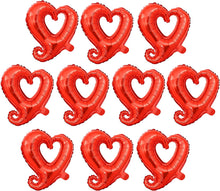 Load image into Gallery viewer, 18 pcs Heart Balloons 18" Foil Love Balloons with Letter Mylar Balloons heart balloons for Valentines Day Propose Marriage Wedding Anniversary Backdrop Birthday Party Supplies (Red+Pink+RSG)