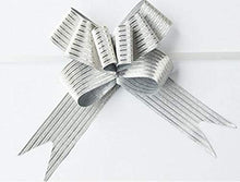 Load image into Gallery viewer, 40 PCS Pull Bow,Medium, 4 Inches,Sparkling Bow, Wedding Decorations, Christmas Gift Ribbons, 40 pcs,Sparkling (Silver Stripe)
