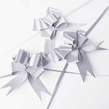 Load image into Gallery viewer, 40 PCS Pull Bow,Medium, 4 Inches,Sparkling Bow, Wedding Decorations, Christmas Gift Ribbons, 40 pcs,Sparkling (Silver Stripe)